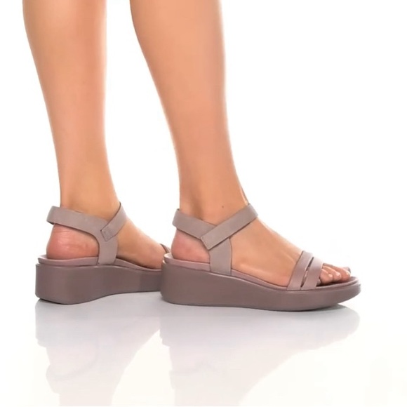 ECCO womens Flowt Luxery Wedge Ankle Strap Wedge Sandal in Rose - Picture 7 of 7